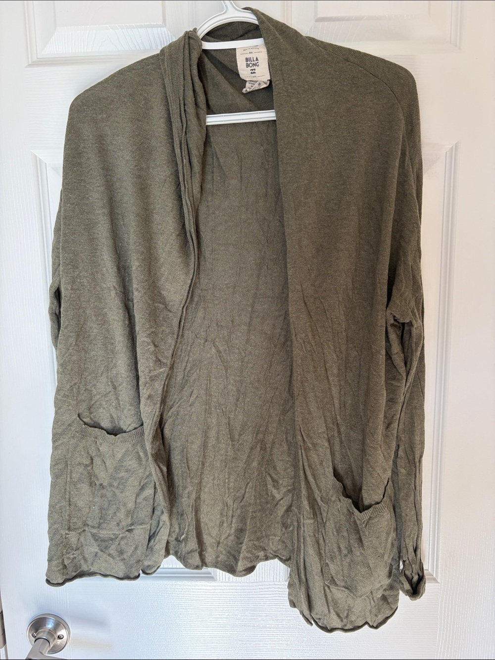 Billabong Olive Open-Front Lightweight Blazer